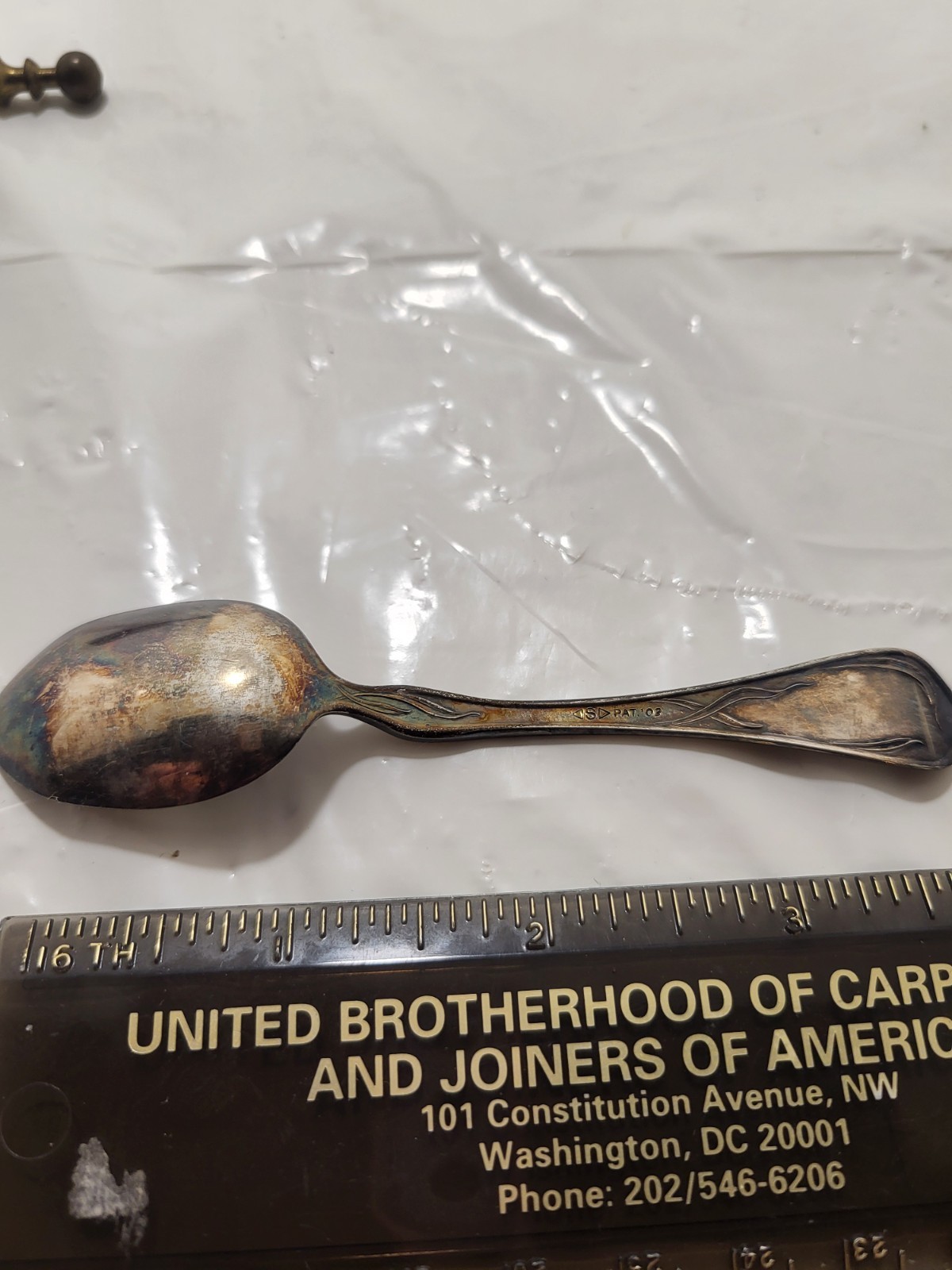 Antique 1909 E. H. H. Smith Silverplate Teaspoon Art Nouveau Floral Pattern △S△