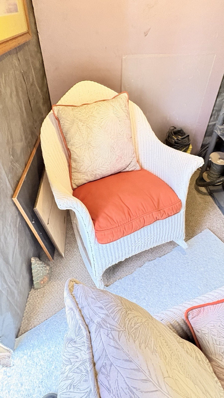 Three Heywood-Wakefield Wicker Set Chair Sofa And Rocker
