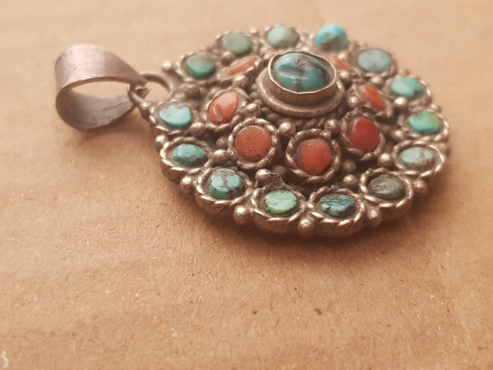 Rare Antique Ancient Egyptian Silver hanger precious Stone Silver 2480 BC