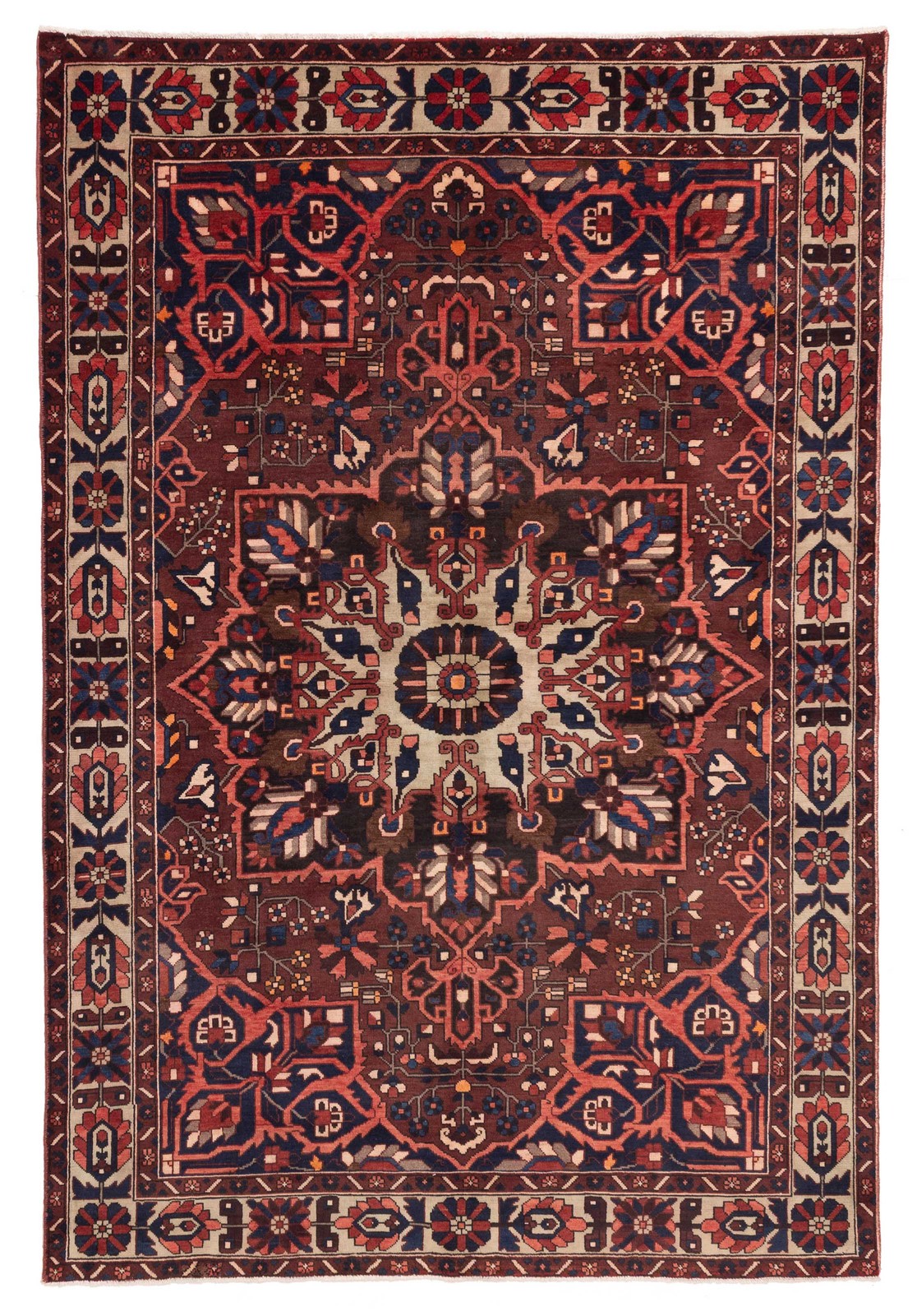Vintage Hand-Knotted Area Rug 6’7″ x 9’11” Traditional Oriental Wool Carpet