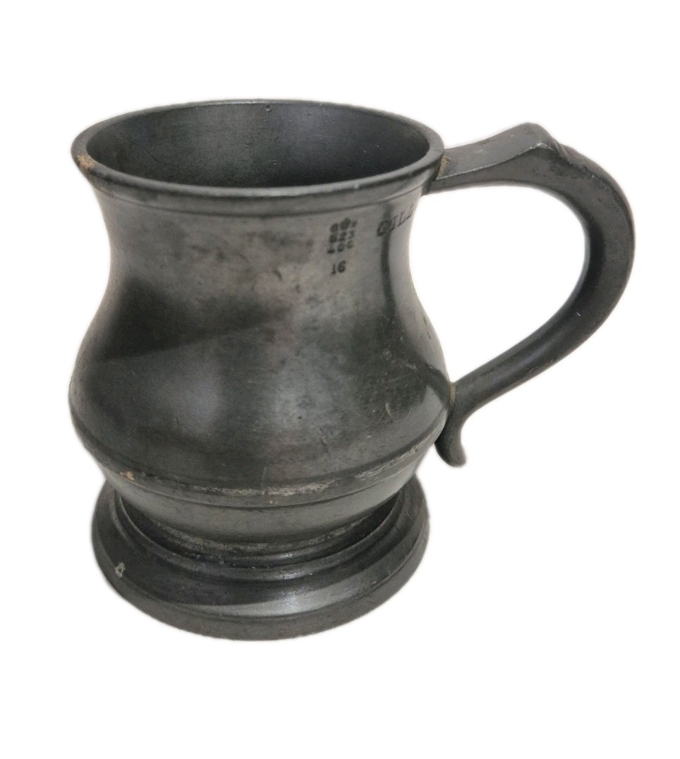 Antique C1900 Brown & Englefield Ltd London, 1 Gill Pewter Measure. Good Cond.