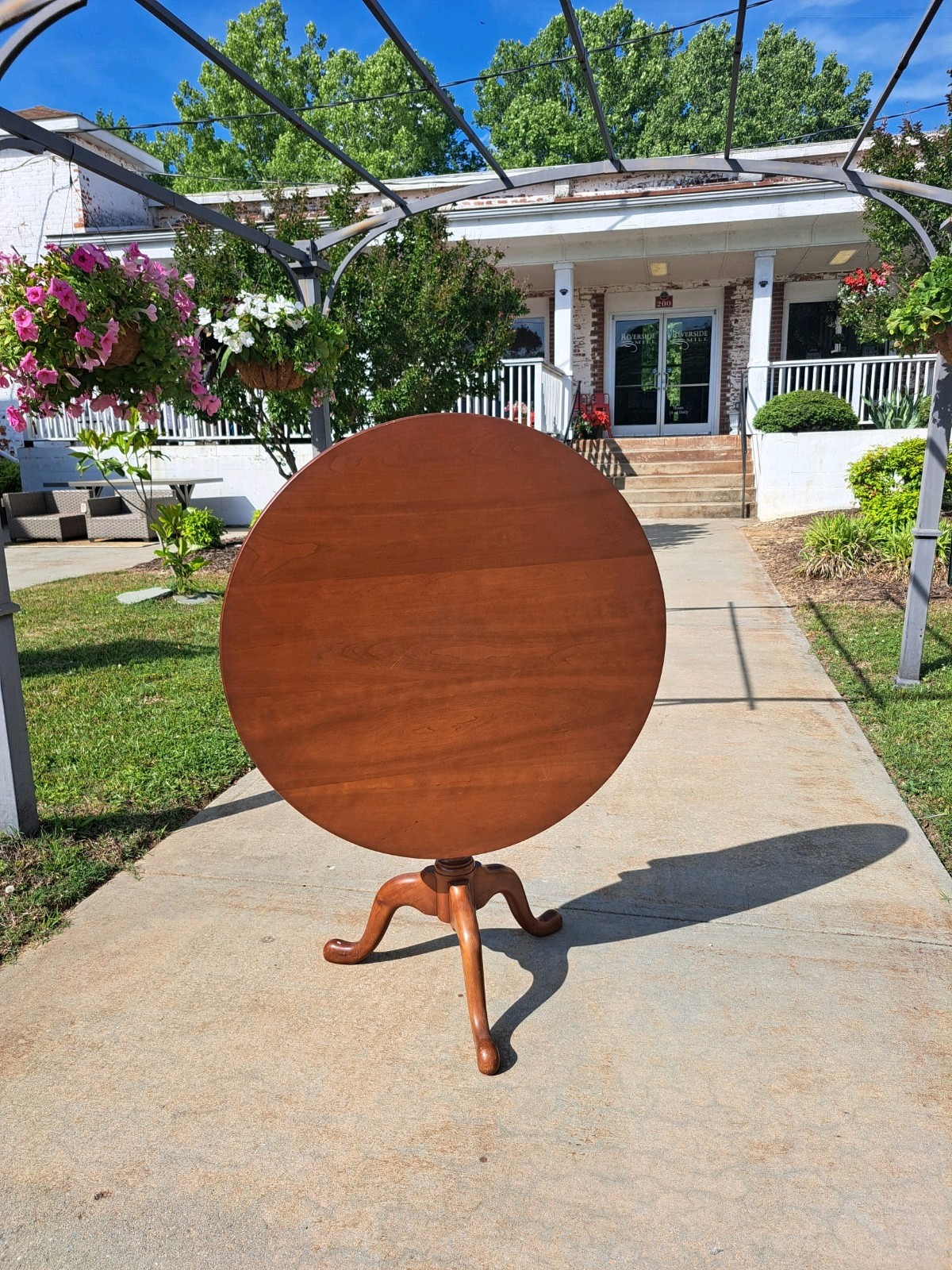 Cherry Birdcage Tilt Top Tea Table By Suters Of Virginia 20thc