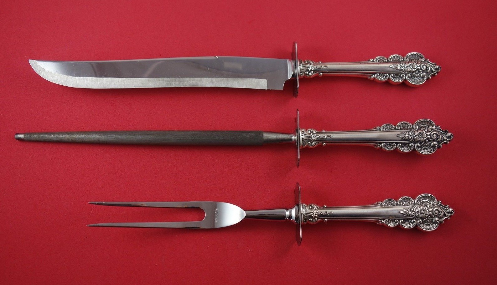 Botticelli by Frank Whiting Sterling Silver Roast Carving Set 3pc HH w/Stainless