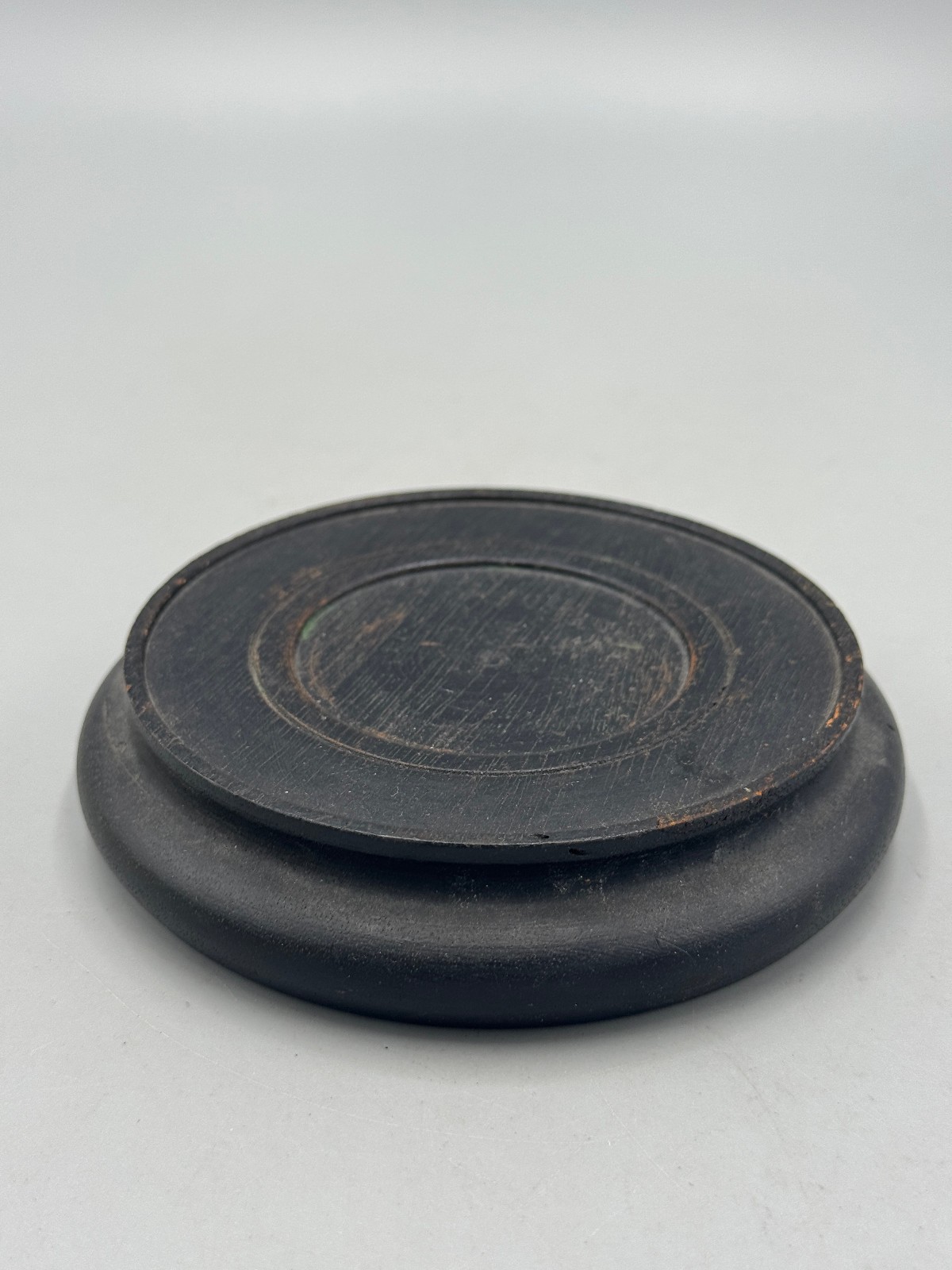 Antique Chinese Republic Period Hardwood Rosewood Circular Display 3.75”
