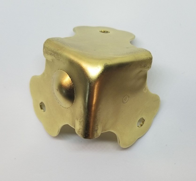 Brass Plated Trunk Corner with Dimple steamer chest cap cover bump bubble box…