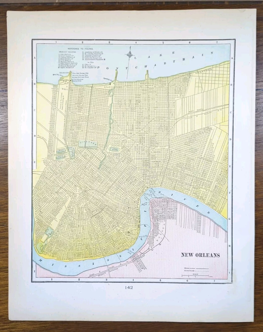 Vintage 1901 NEW ORLEANS LA Map 11″x14″ ~ Old Antique Original MARDI GRAS UPTOWN