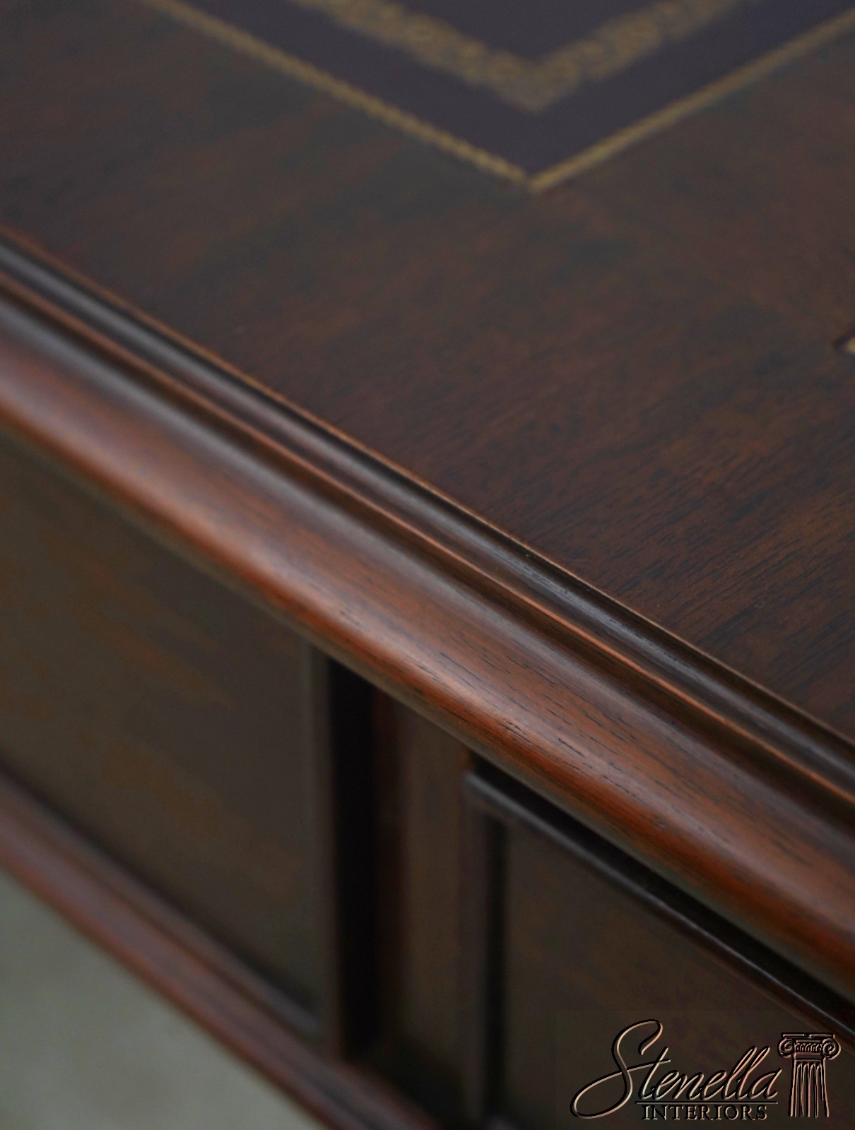 73033: HENKEL HARRIS MOORE Leather Top Executive Desk