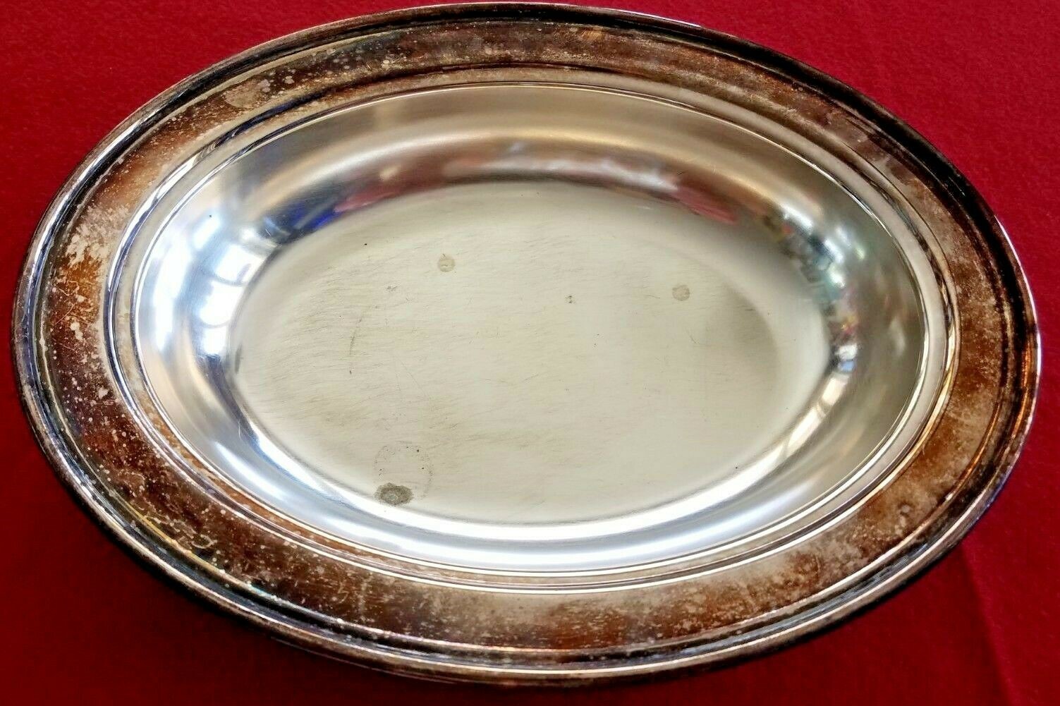 VINTAGE SILVERPLATED SERVING BOWL ELONGATED OVAL DISH 11″ TABLE DISH VTG DECOR