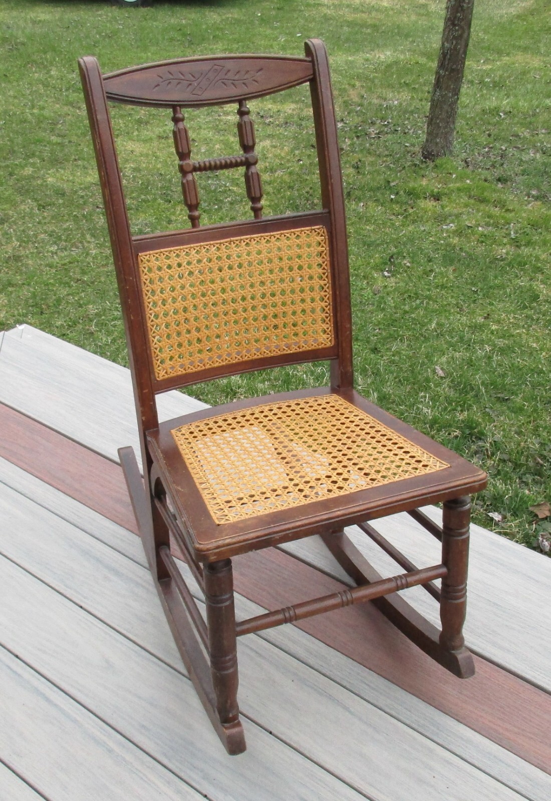 Antique Rocker Cane back rocking chair