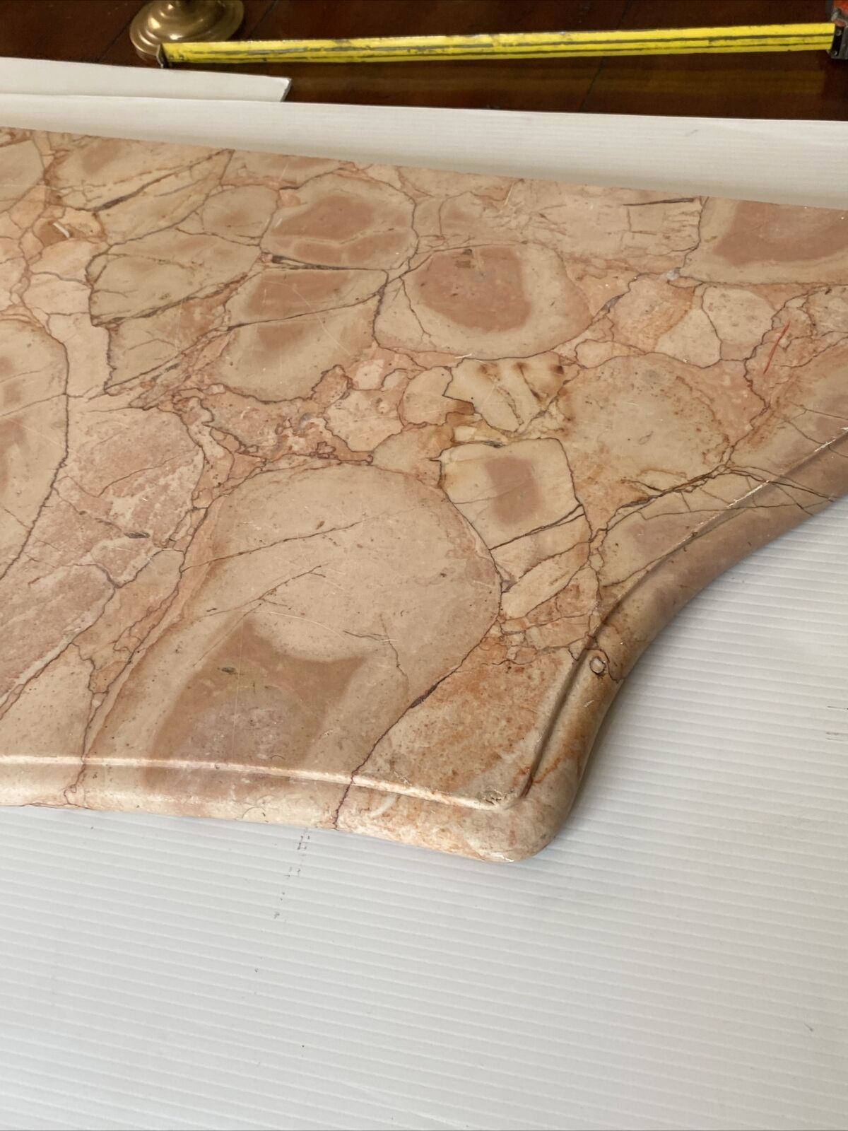Antique Large Rose Marble Stone Top for Table / Bar Salvaged Reconstruction