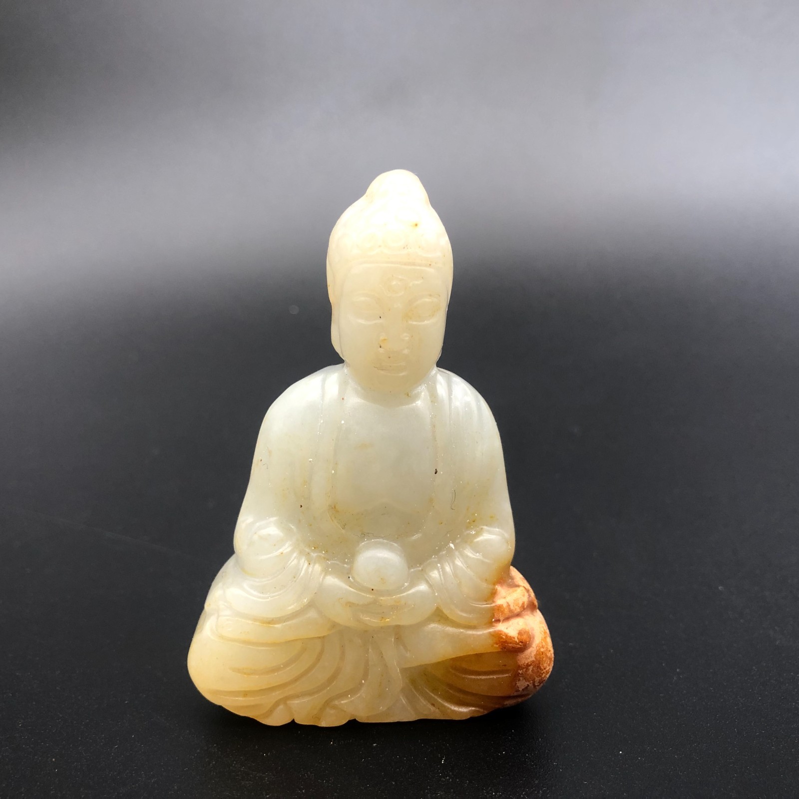 Old HongShan Culture Jade Carved Shakyamuni Amitabha Buddha Amulet Pendant,#798