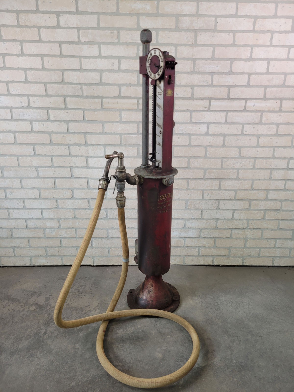 ca. 1916 Wayne Oil Tank & Pump Co. Oil Pump with Original Cloth Hose