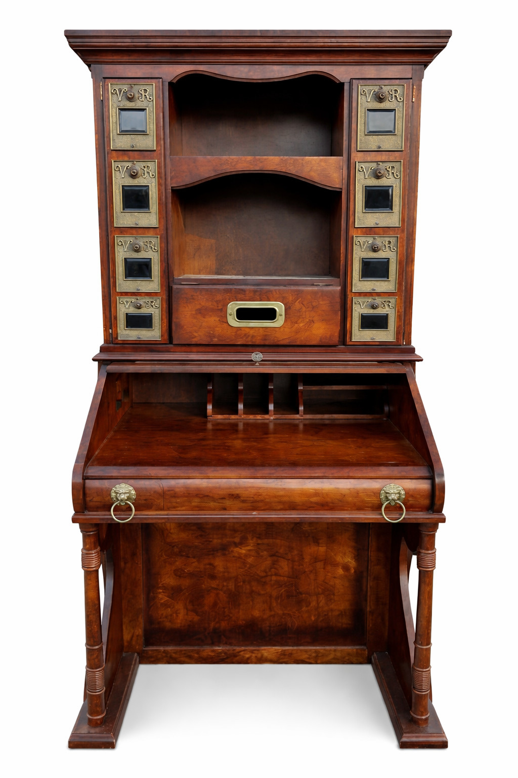 Antique British Victorian “V.R.” Postal Cabinet Secretary Desk Victoria Regina