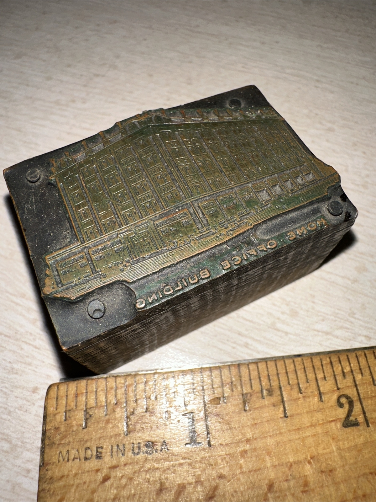 Printing Block “ Home Office Building “ Copper Face, Nice Details!!