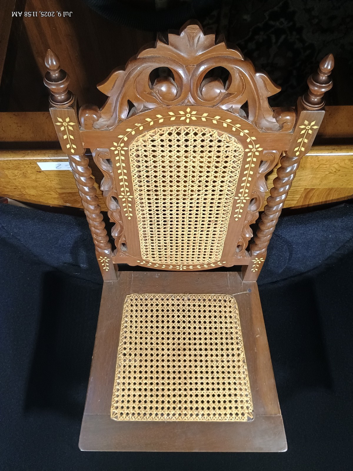 Dining Table and Chairs Center Carousel Caribou Bone Inlay Philippines WWII