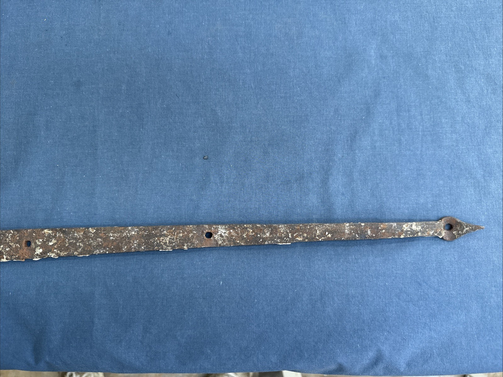 2 Large Antique Door L Strap Hinges with Pintles Hand Forged Iron Hardware