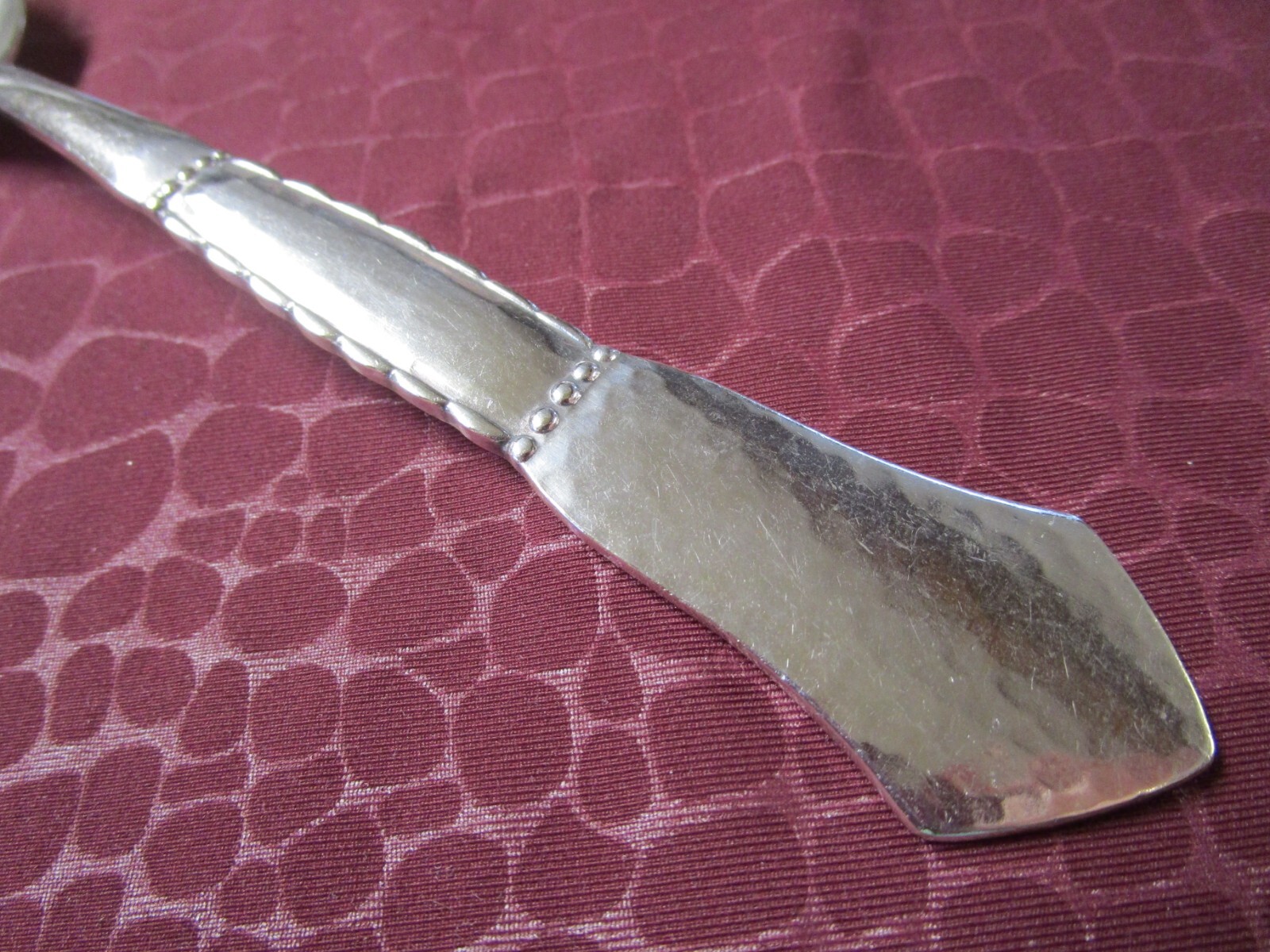 Scandinavian Table Serving Spoon Hammered Look No Monograms