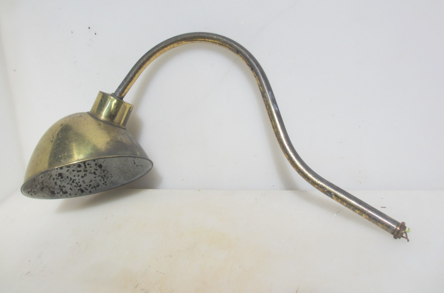 Vintage Brass Swan Neck Wall Light Fitting Shade Pub Bar Cafe Shop Sign Lamp 25″