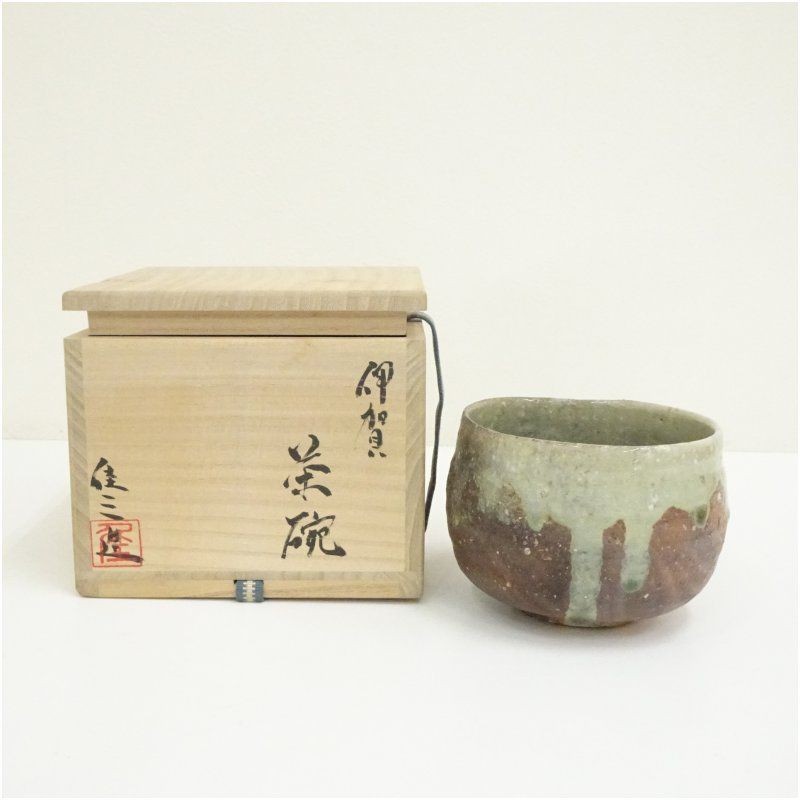 Iga Ware Chawan Matcha Tea Bowl Ceramic Tomobako 4.6in Diameter Tea Ceremony