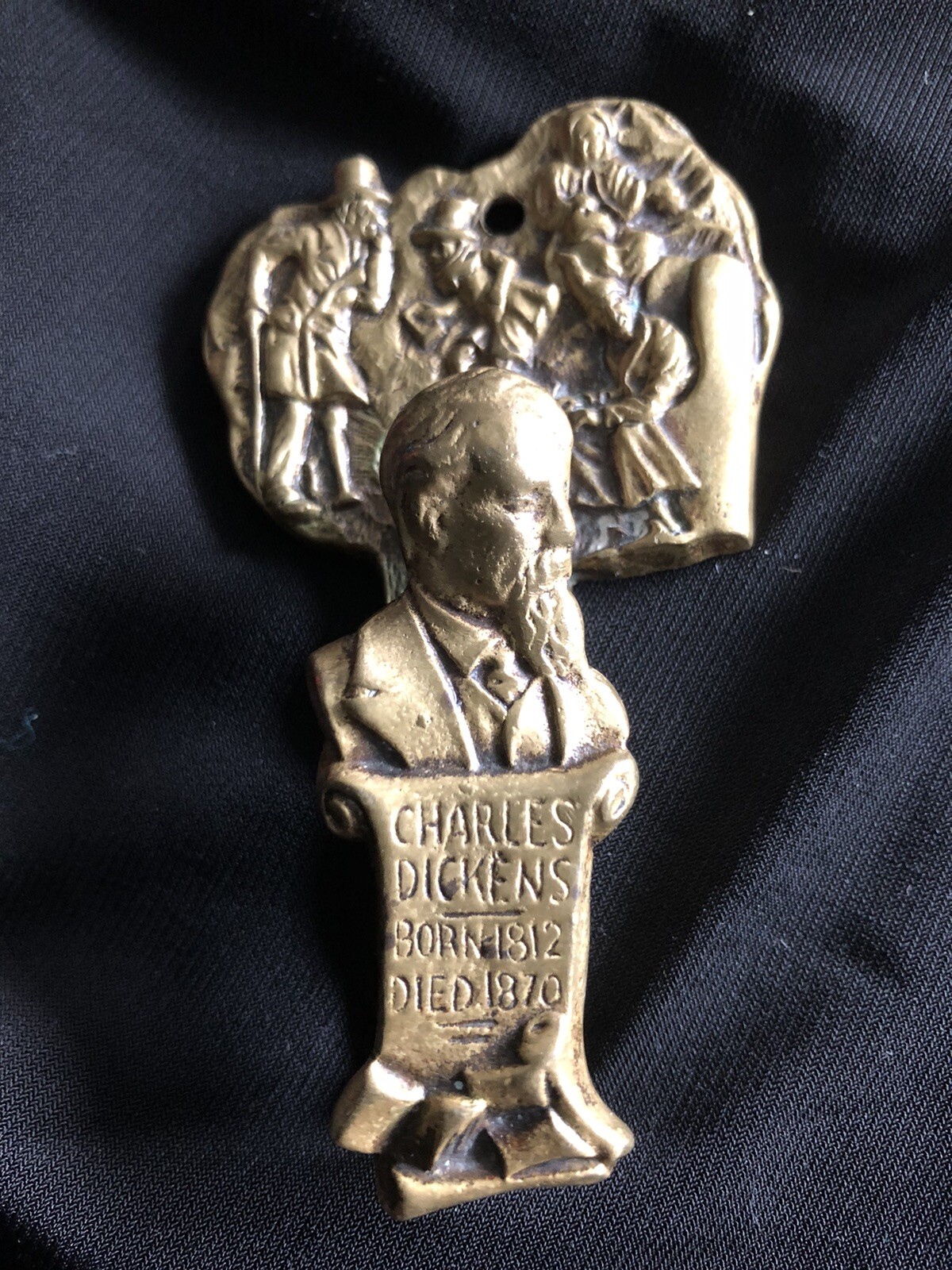 Vintage Charles Dickens Brass Door Knocker – A Christmas Carol