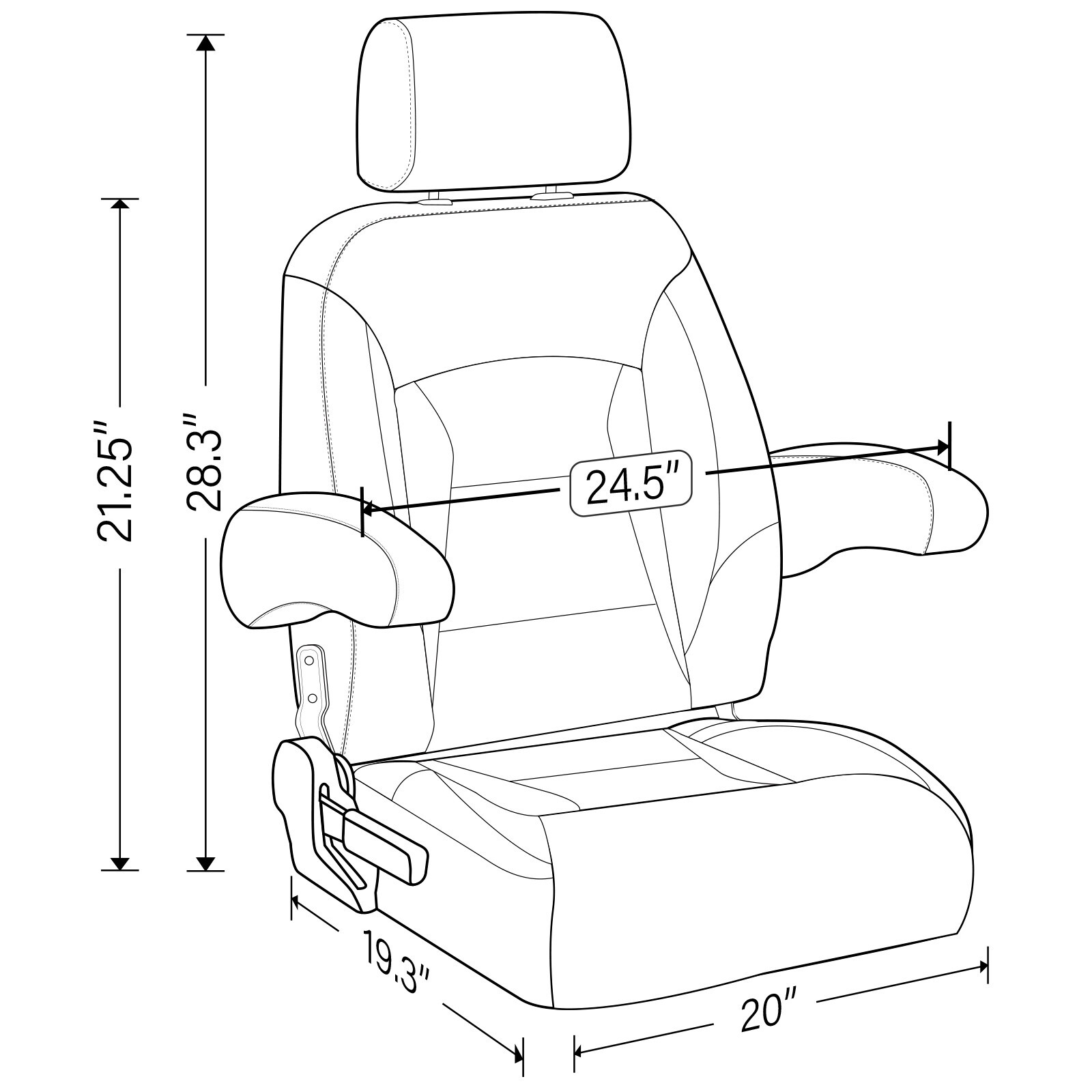 NORTHCAPTAIN High Back Reclining Pontoon Bucket Boat Seat,White/Navy Blue