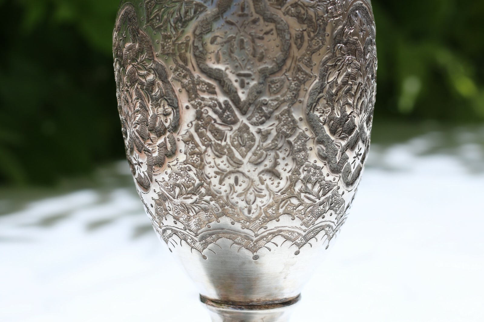 Antique class silver 84 vase handmade Needle engraving Middle Eastern