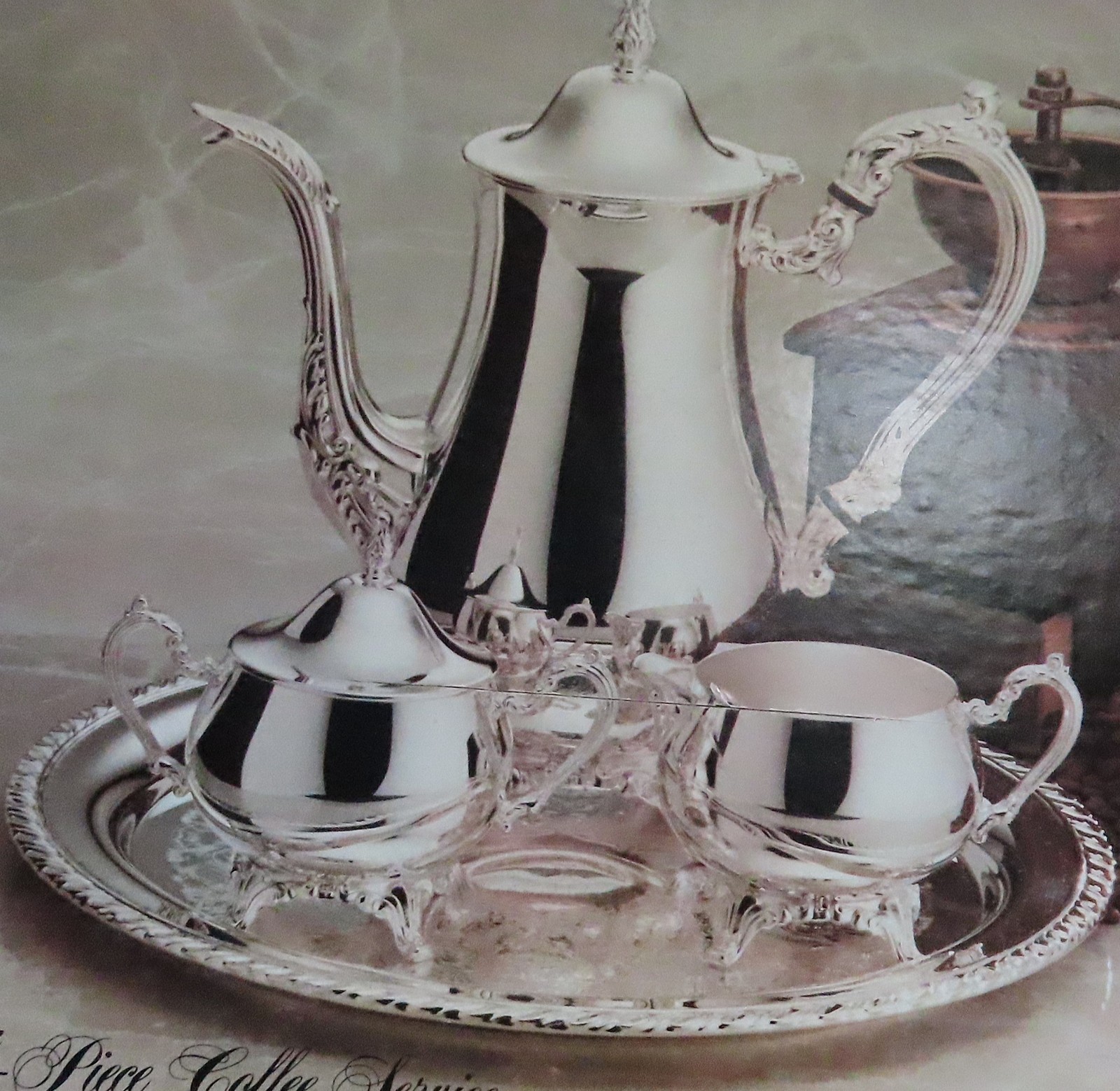 Oneida Baronet Silverplate Coffee Service Set – Vintage Silverplate – Oneida