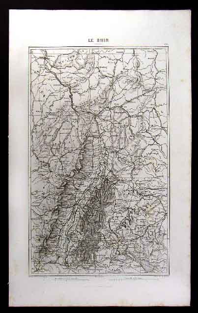1880 Duvotenay Map – Rhein Mayence France Baden Germany