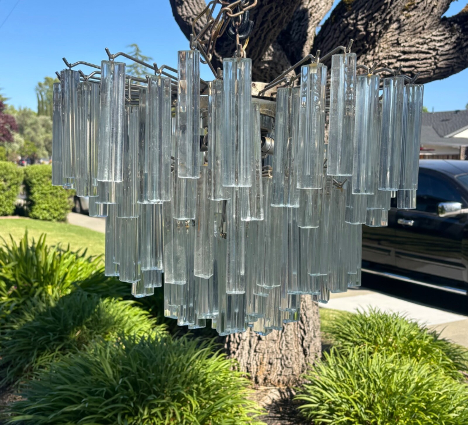 MURANO Venini Camer Crystal Glass Chandelier Brass Luxury 12-Light