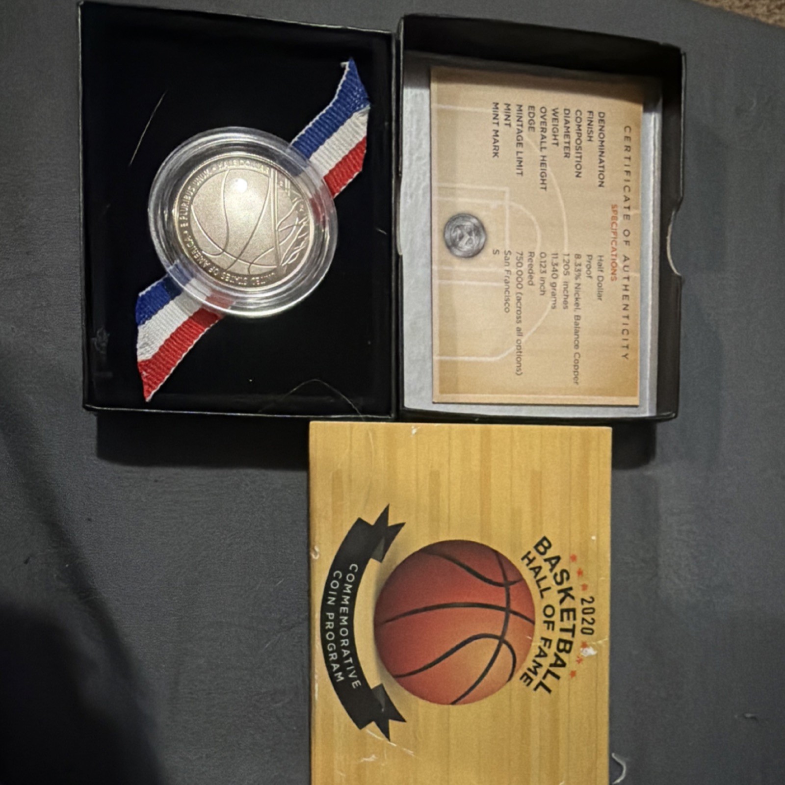 U.S. Mint 2020 Basketball Hall of Fame Half Dollar Proof w/Box & Certificate