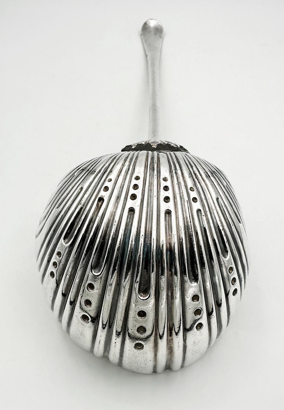 GEORGE III SHELL SOUP LADLE OLD SHEFFIELD PLATE c1770