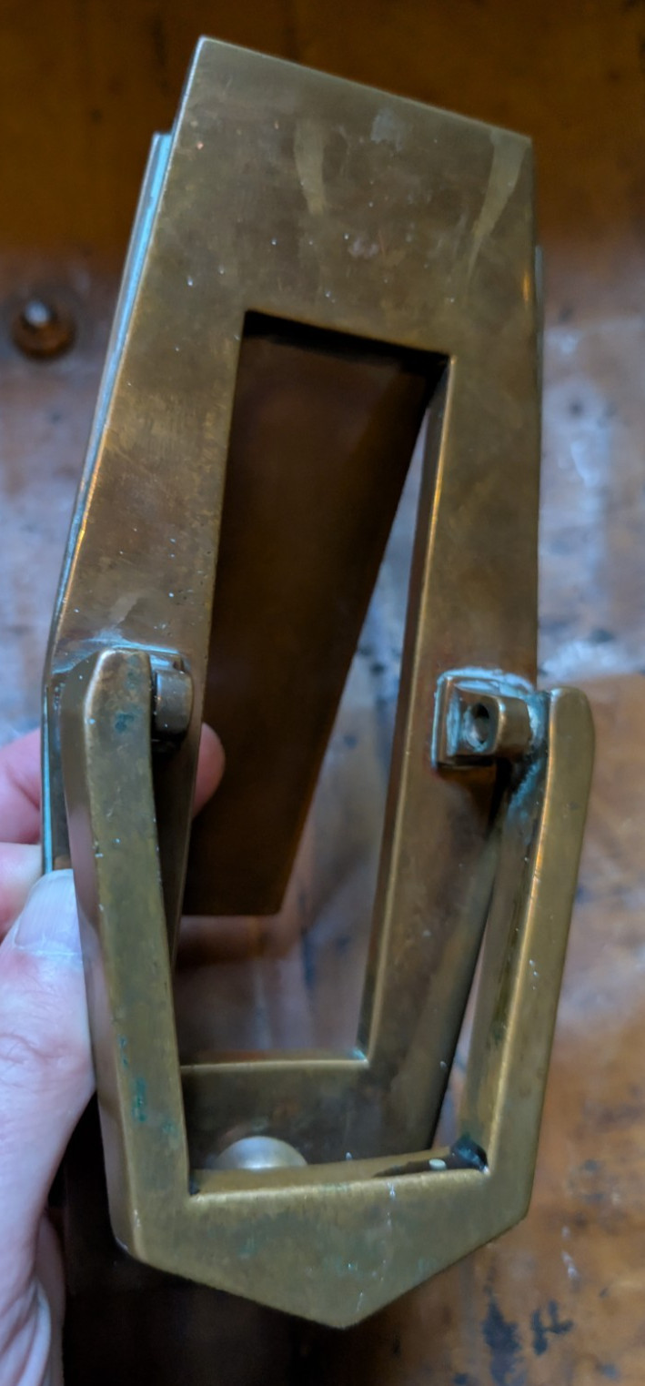 ART DECO DOOR KNOCKER / LETTERBOX – Vintage Brass Salvage Door Knocker Antique?