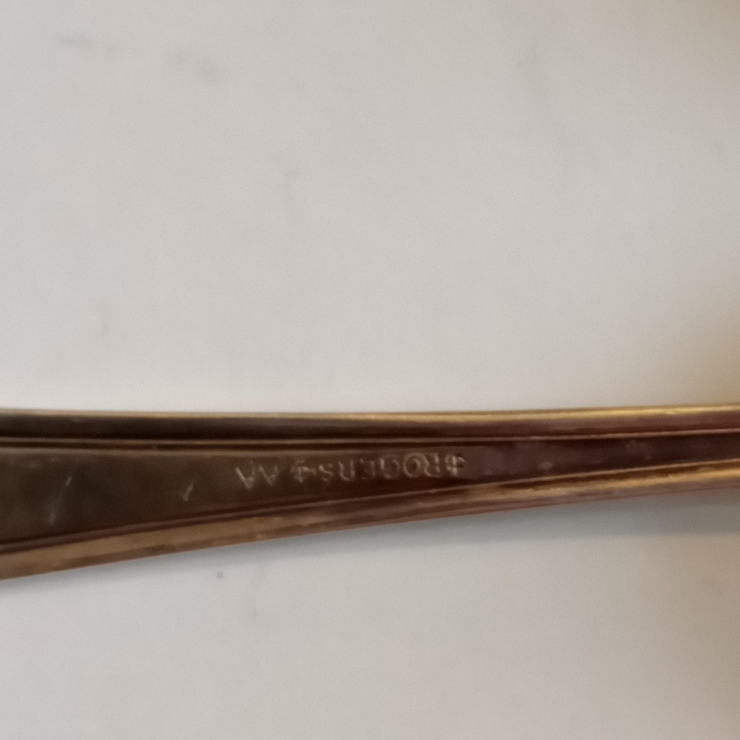 Vtg 6 Rogers Soup Bouillon Spoons 5in, Anchor Rogers Anchor AA Silverplated EUC