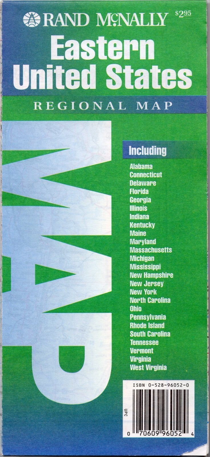 Rand-McNally regional state map: EASTERN UNITED STATES © 1993