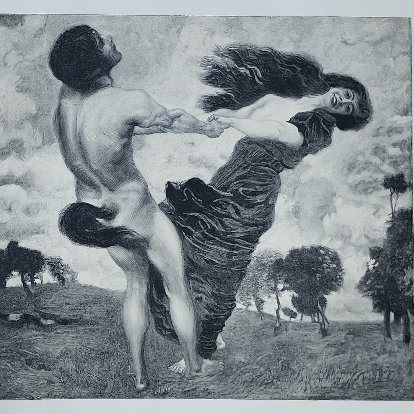 Franz von Stuck “Ringeltanz / Ring Dance” Antique Photogravure c.1899 • Print