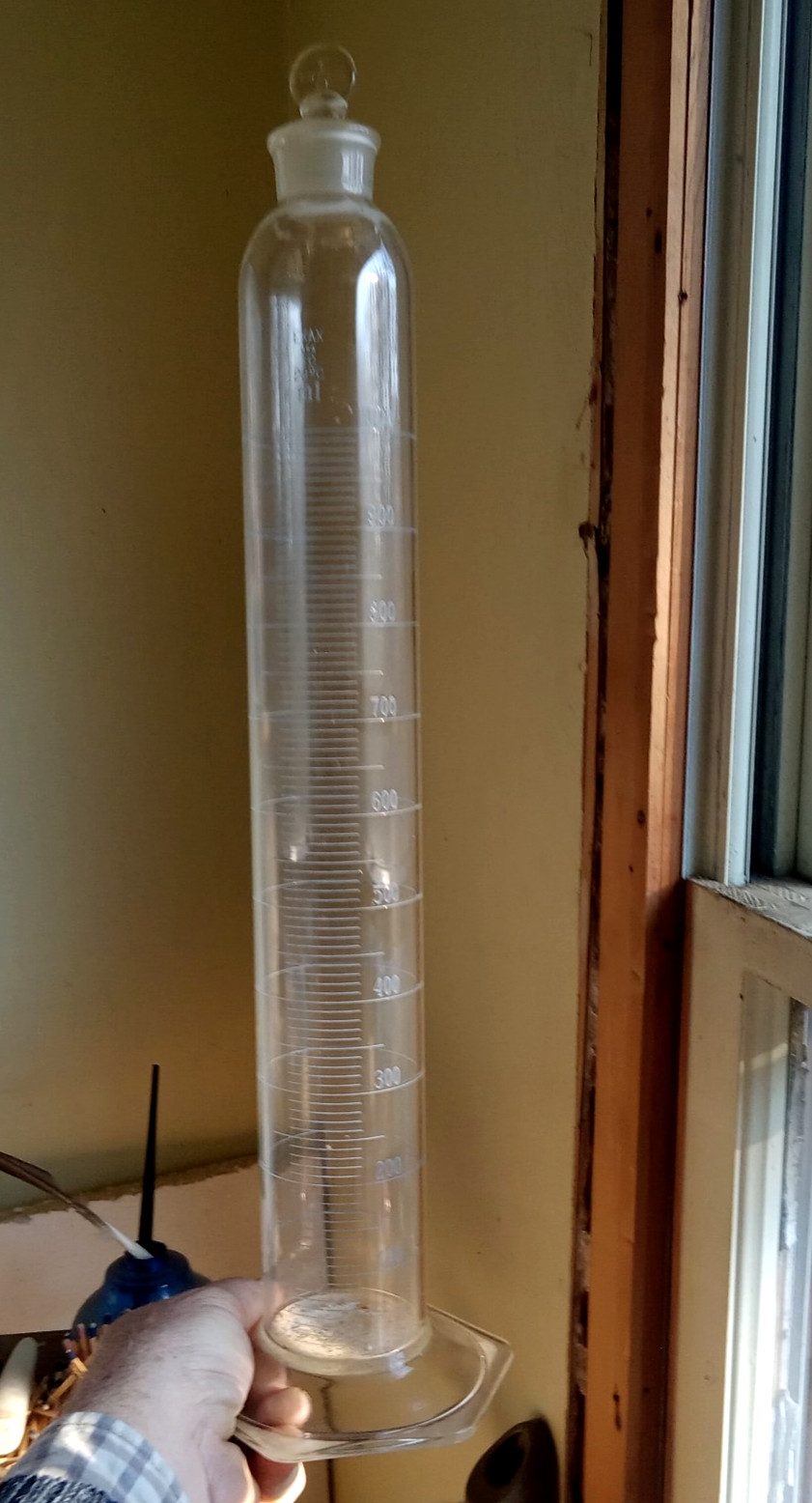 PYREX EXAX GLASS LABORATORY APOTHECARY 1000 ML MIXING CYLINDER 20″ MEASURE TUBE