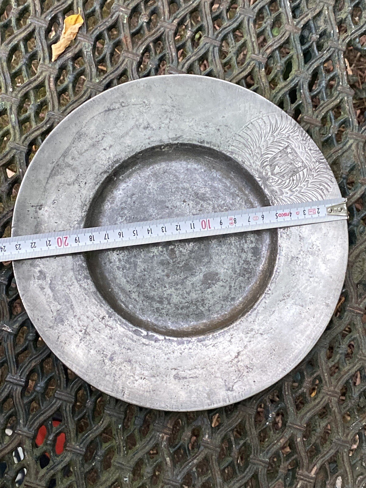 Large Winged Pewter Plate Called ‘À La Cardinal’ & Heraldry & Coat Of Arms