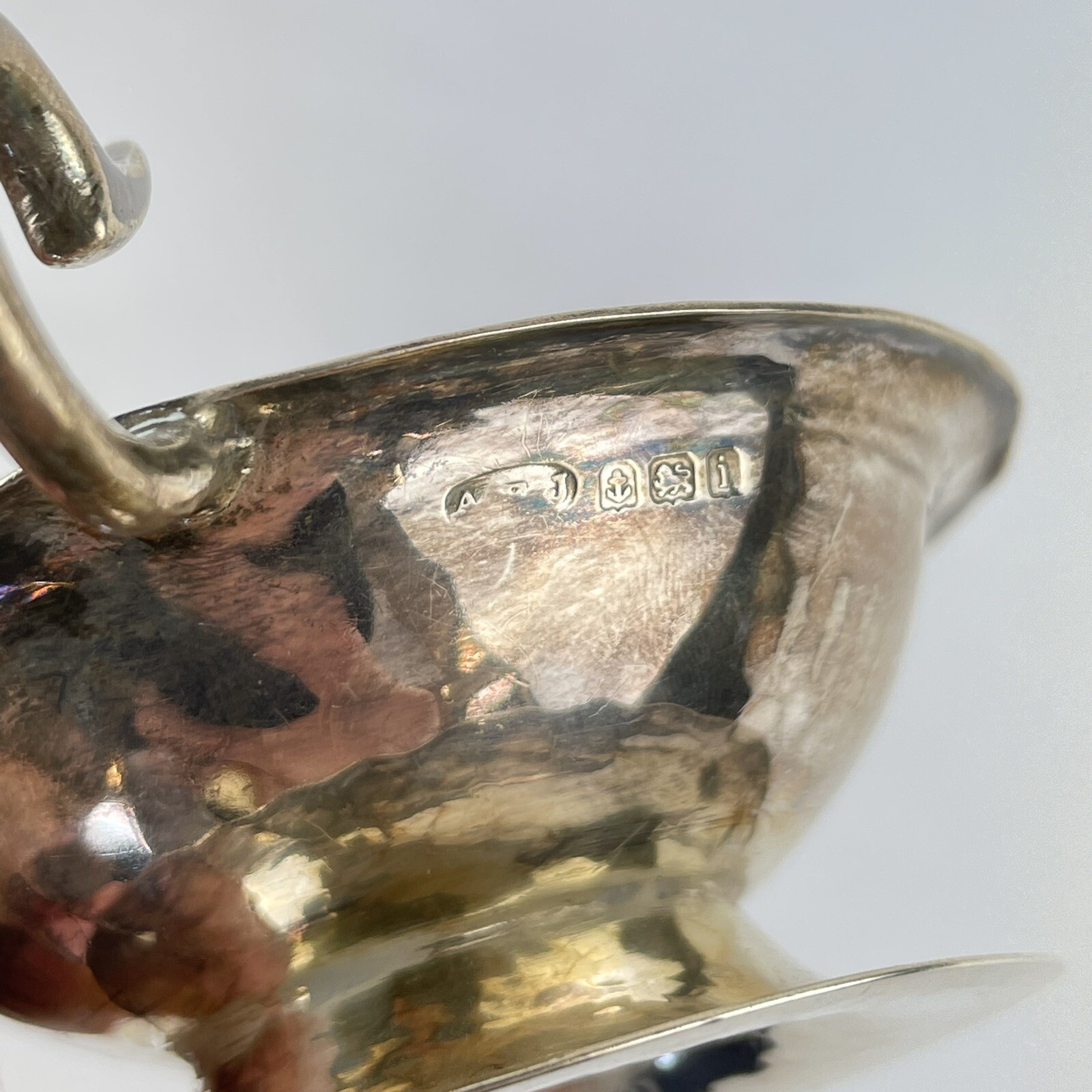 Antique Arts & Crafts Solid Silver Handled Salt A E Albert Edward Jones 1908