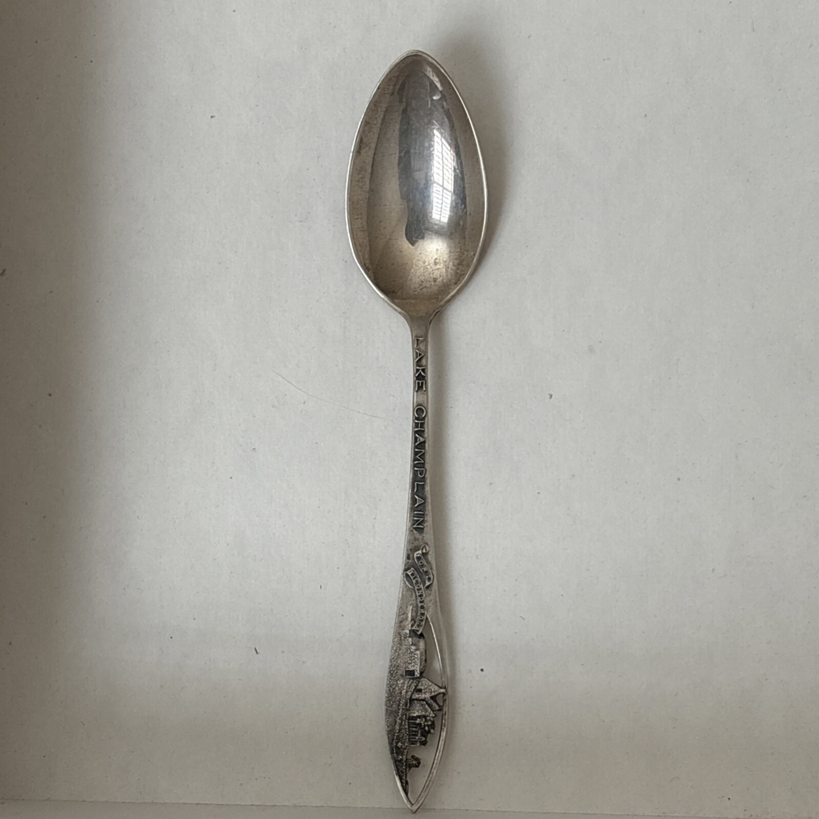 Lake Champlain-Fort Ticonderoga Sterling Silver Souvenir Spoon Open Cut