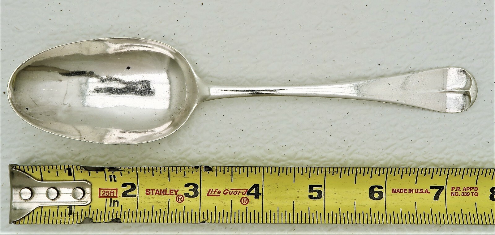 Early Coin Silver Table Spoon with Marks Engraved Date 1785