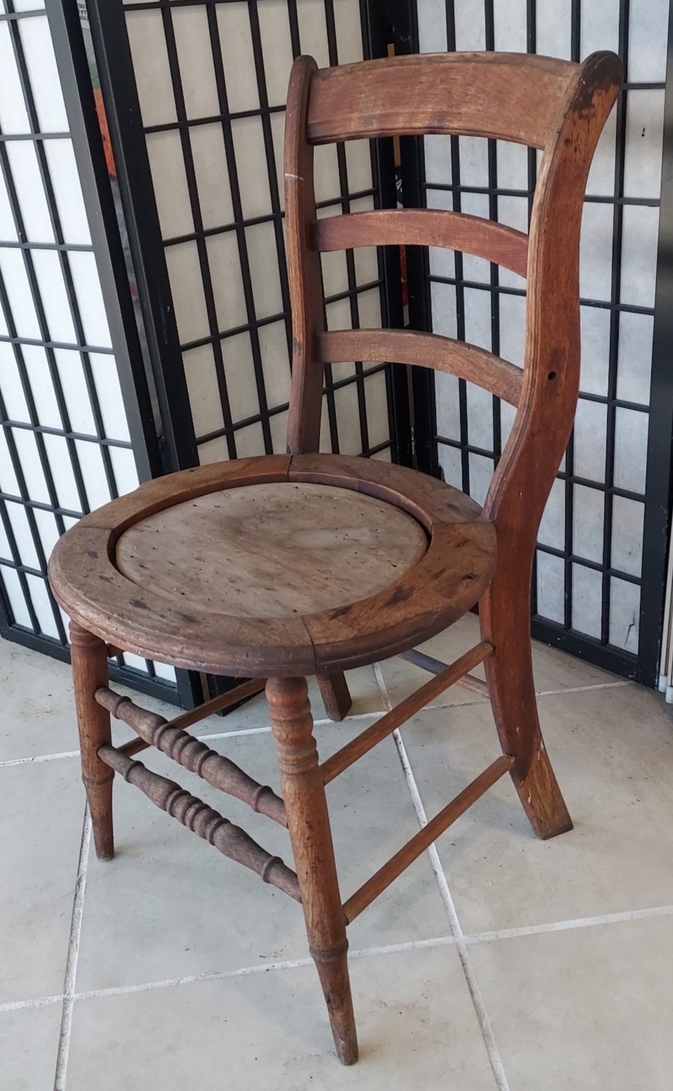 Rare Handmade Potty Chair Country Victorian Primitive Art Wood Furniture