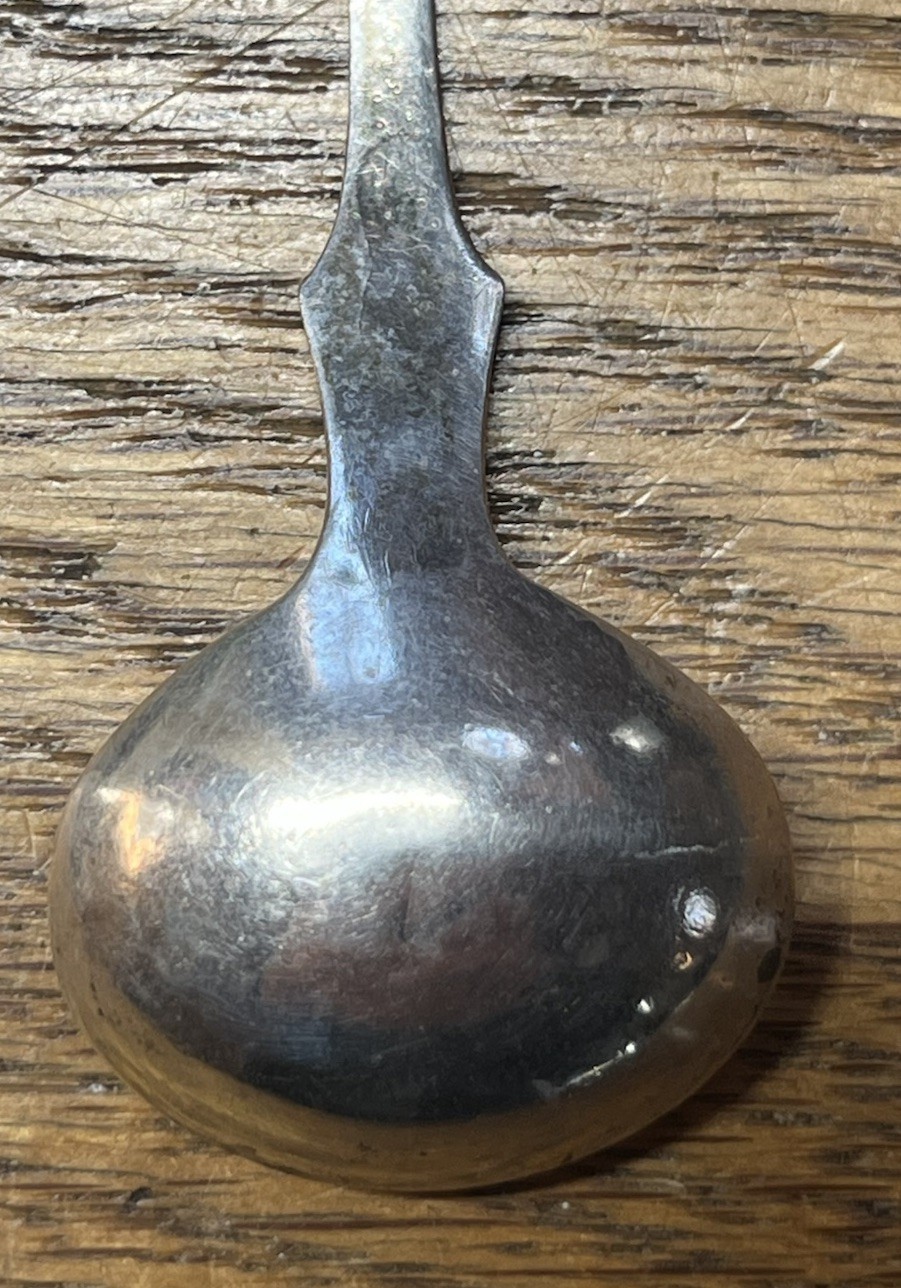 American Coin Silver Salt Spoon L Ladomus Phila 1843-1850 Monogram