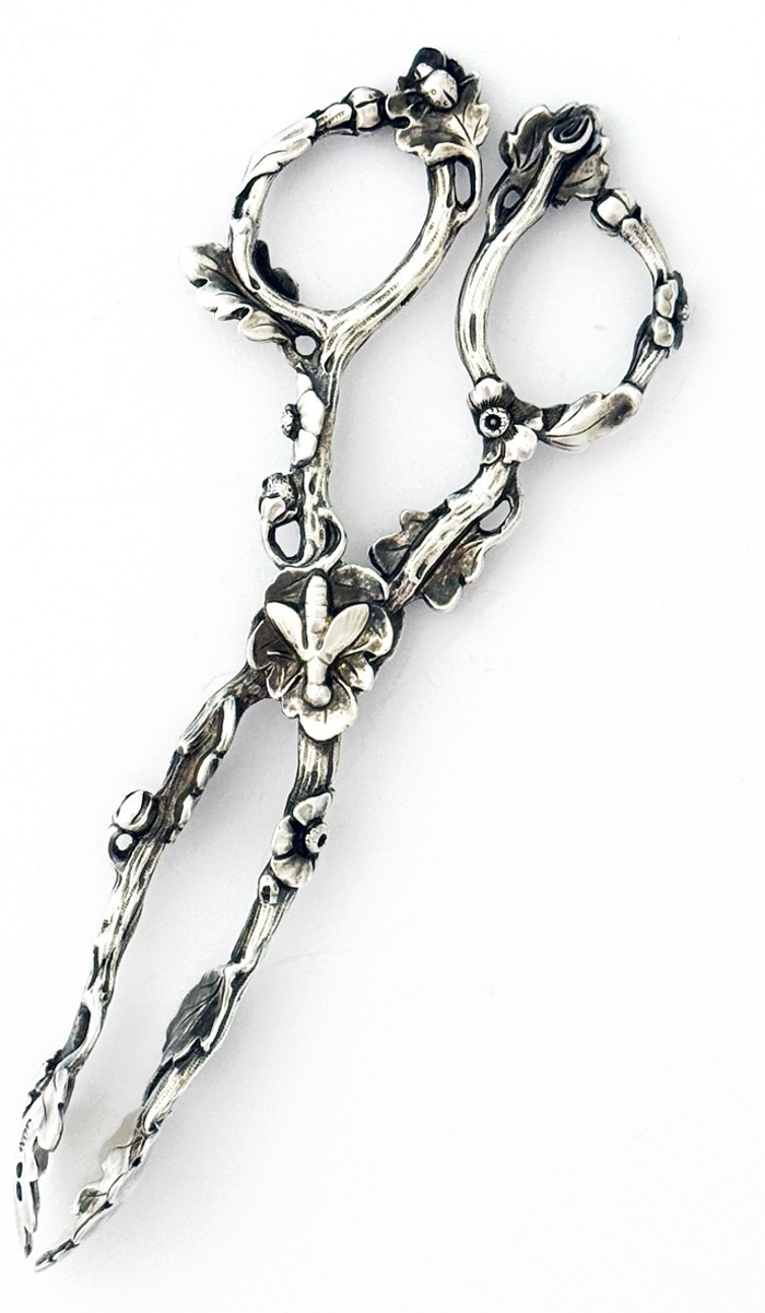 English Sterling Sugar Tongs Applied BUG John Hunt London 1839