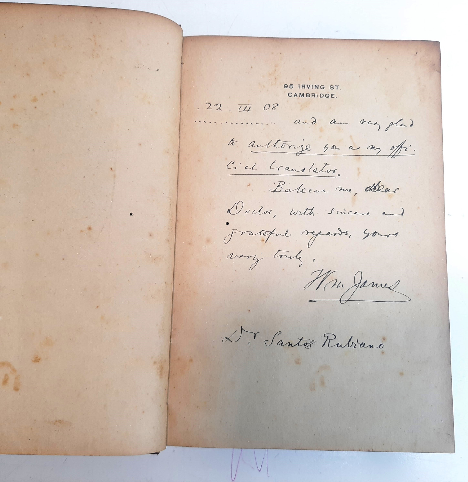 Antique book COMPENDIUM PRINCIPLES PSYCHOLOGY WILLIAM JAMES 1916 SPANISH RUBIANO