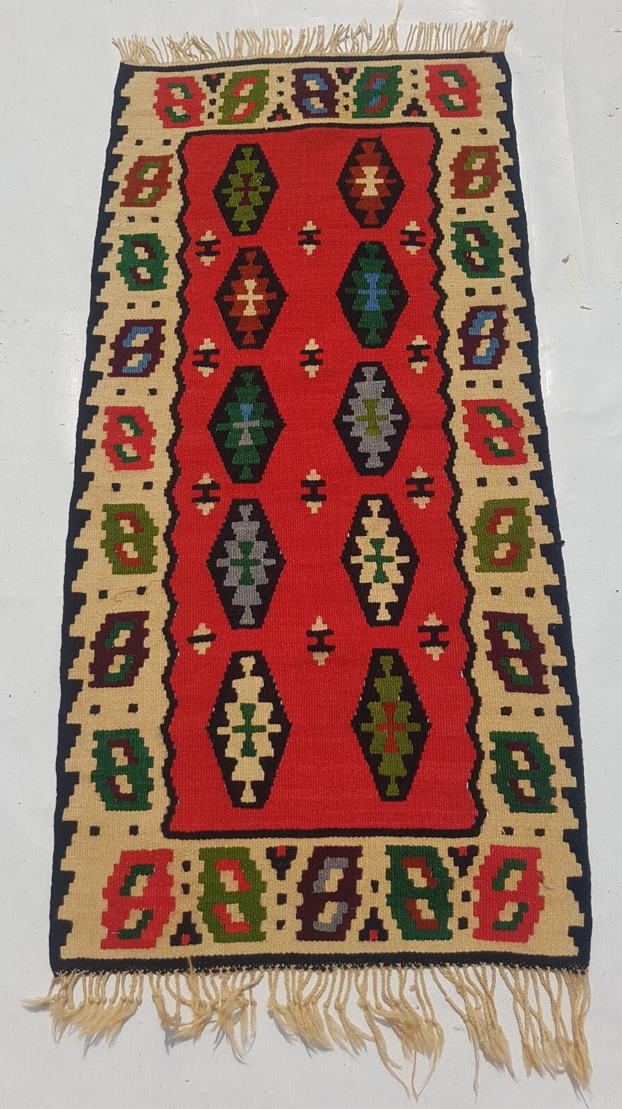 Vintage Traditional Handcrafted Turkish Kilim Rug for Home Décor 123×58 cm