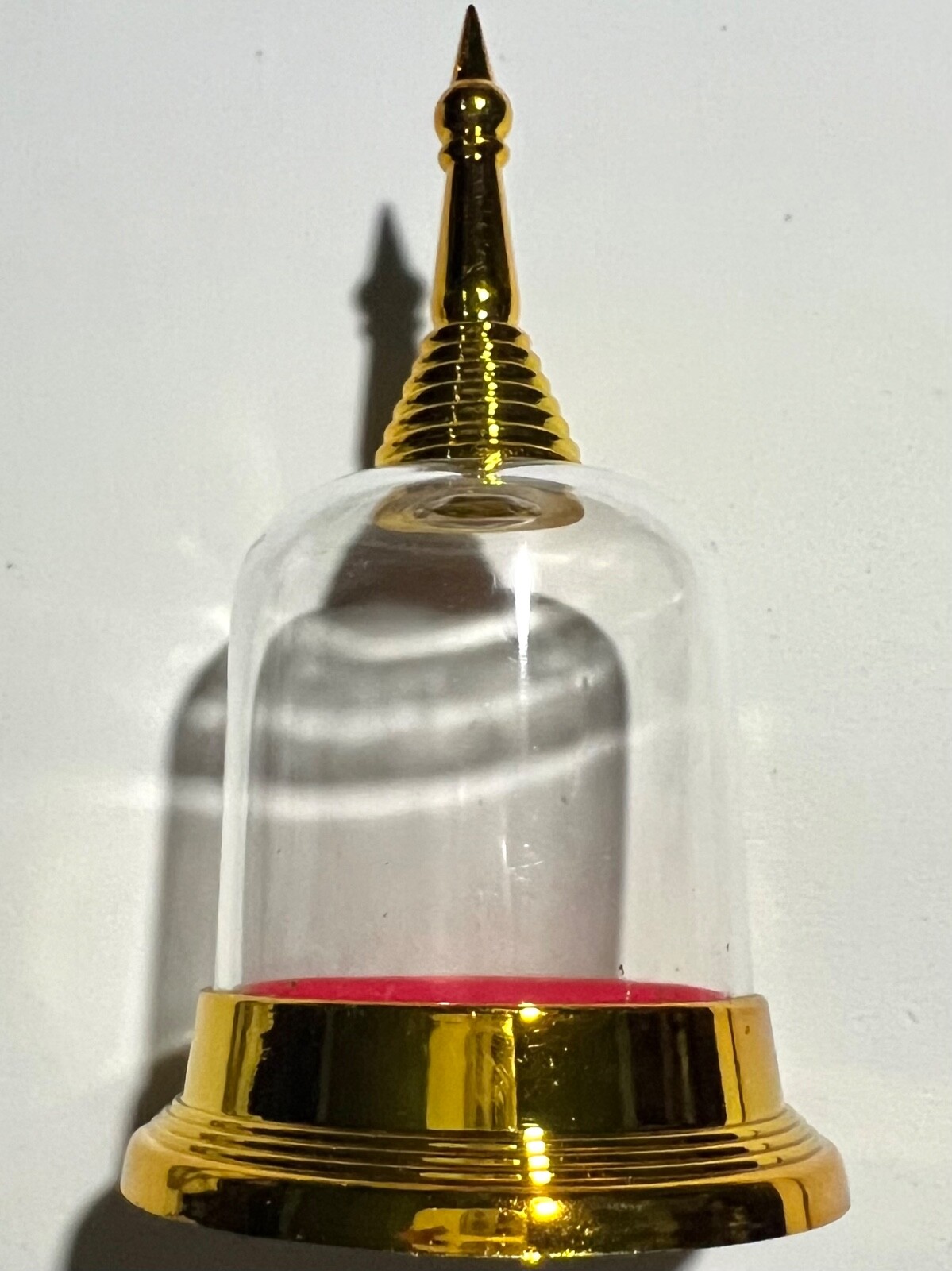 Thai Buddha Amulet Acrylic Display Case Gold Base #6
