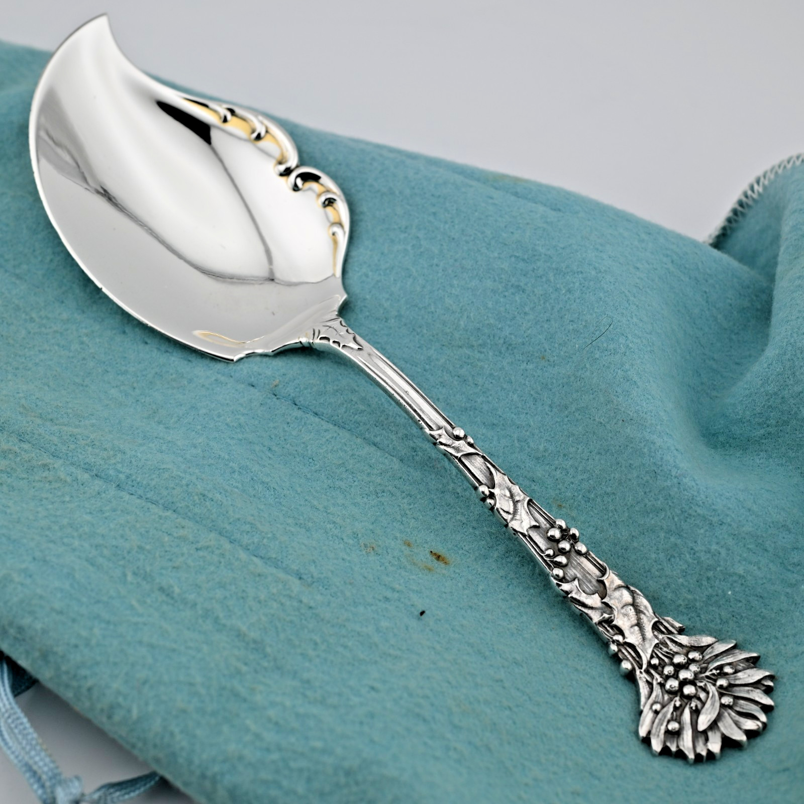 Sterling Silver Tiffany & Co Holly 1895 Jelly Server Knife 7″ No Mono