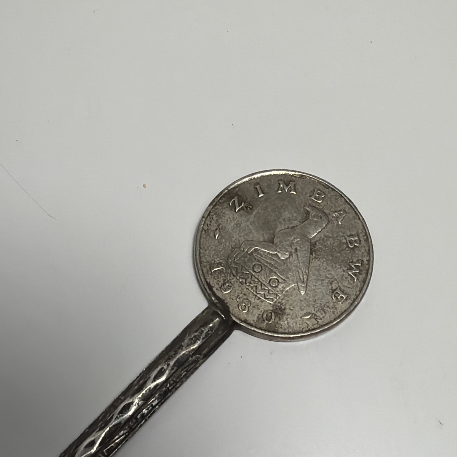 Vintage Silver Metal Apothecary Spoon Coin 2.5″ Mini South Africa 5 Cent Rabbit