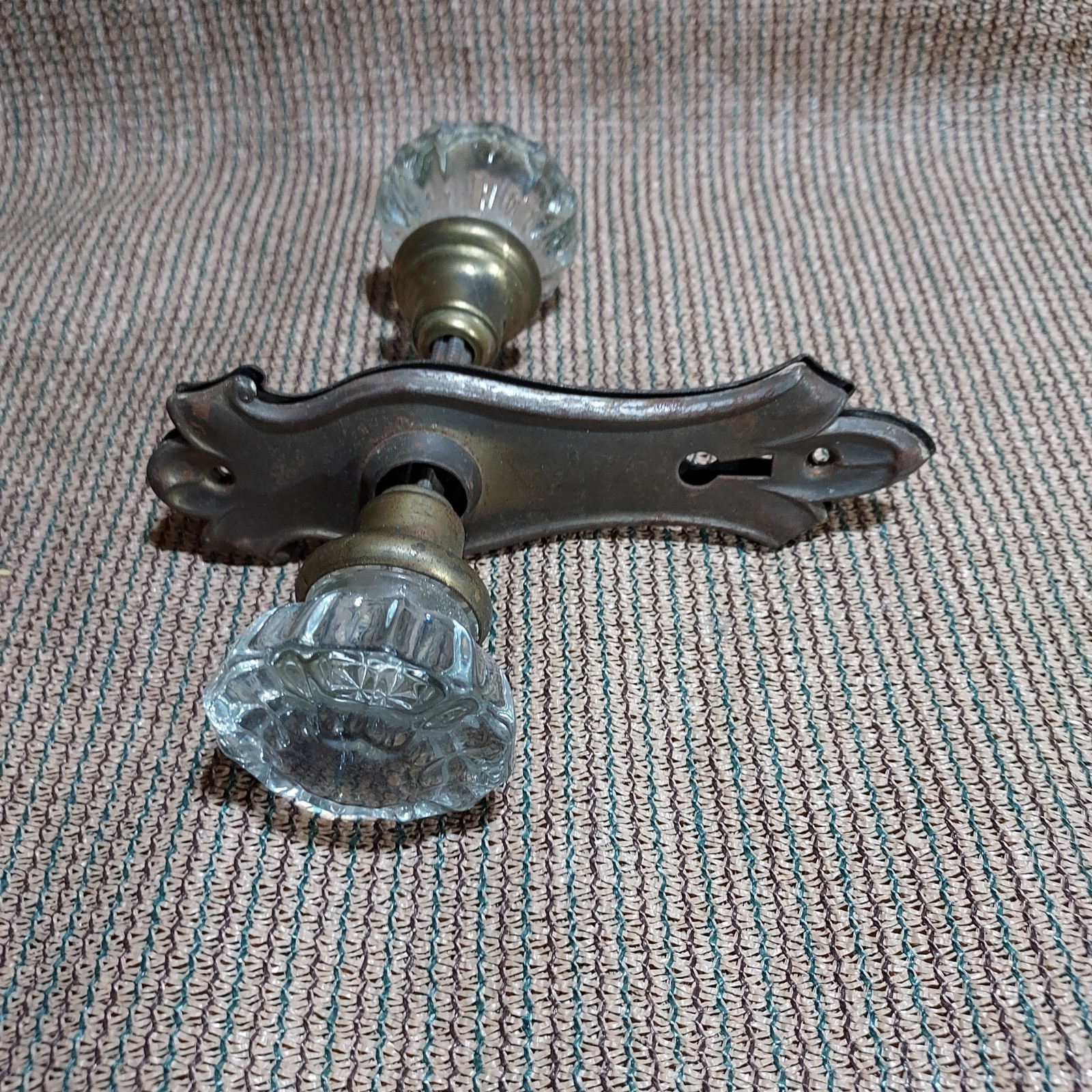 Vintage Brass Door Glass Knobs – Art Deco