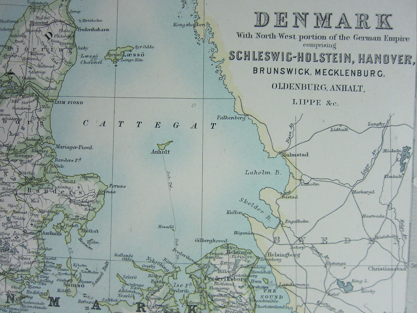 1910 MAP ~ DENMARK SCHLESWIG-HOLSTEIN HANOVER BRUNSWICK MECKLENBURG ICELAND